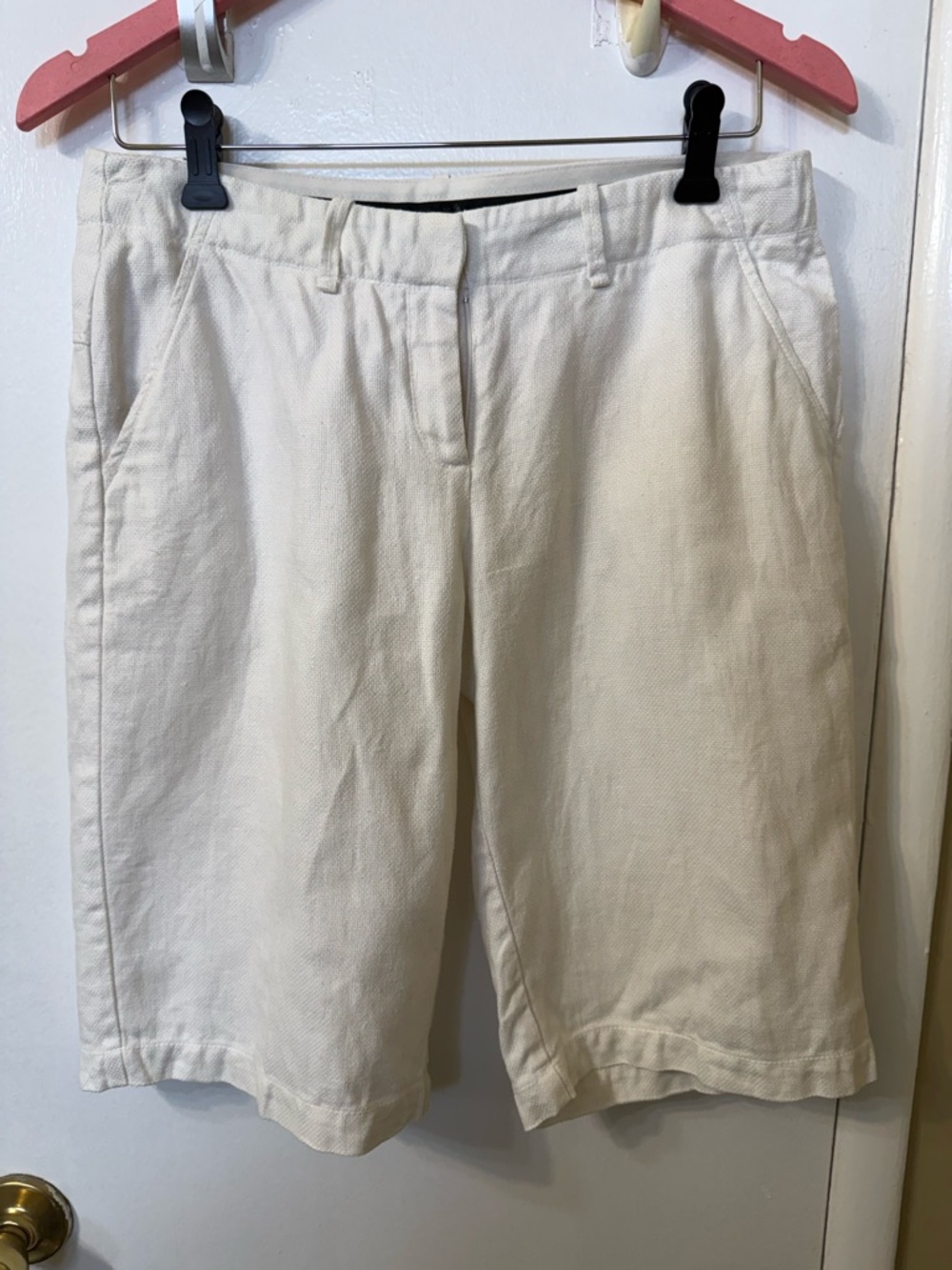 Max Studio Cream Bermuda Shorts